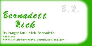 bernadett mick business card